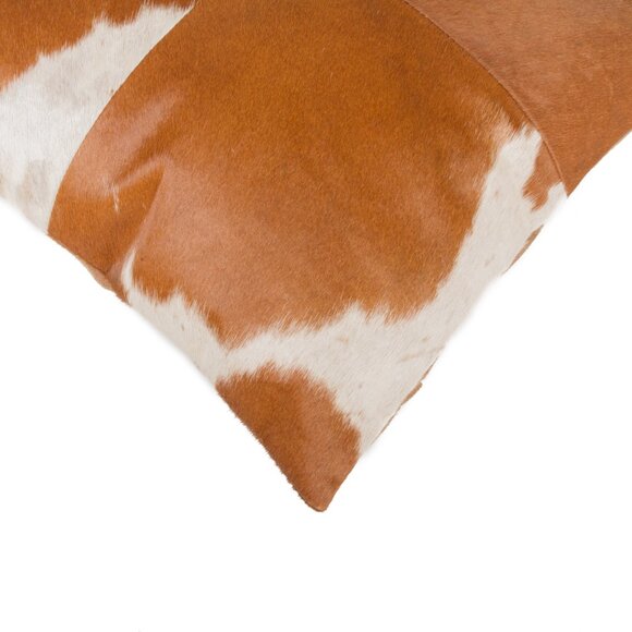 Natural Home Decor Torino Cowhide Pillow | 1-Piece | Brown & white | 18"x18" - Picture 2 of 2